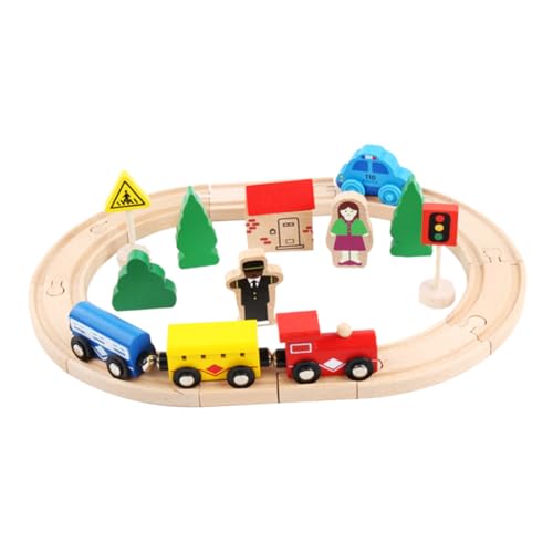 Warmhm 1 Satz Teiliges Holzspielzeug Set für Biegsame Zug und Schienenkombination für Kreatives und Lernen für Jungen und Fördert Feinmotorik und Vorstellungskraft von Warmhm