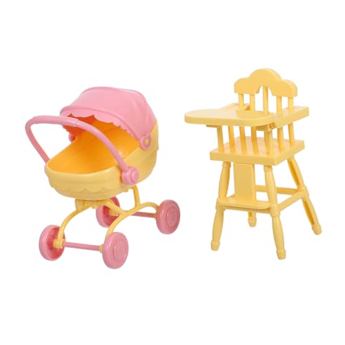Warmhm 1 Satz Teiliges mit Babywagen und Hochstuhl Pretend Play Möbel für Rollenspiele und Kreative Erzählungen von Warmhm