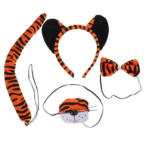 Warmhm 1 Satz Tiger Kostüm Set für Tierohren Haarreif und Fliege Cartoon Tiger Cosplay Zubehör für Fasching Halloween Geburtstagsfeiern und Karneval Teiliges Set Warmhm 1 Satz Tiger Kostüm Set für Tierohren Haarreif und Fliege Cartoon Tiger Cosplay Zubehör für Fasching Halloween Geburtstagsfeiern und Karneval Teiliges Set von Warmhm