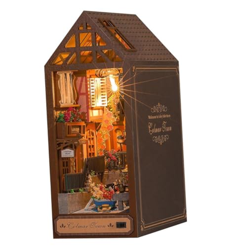 Warmhm 1 Satz Unfertiges Holzhaus Modell DIY Bausatz für Buchstütze Kreatives Dekorationsspielzeug für Schreibtisch oder Bücherregal aus Robustem Holz Batterie Warmhm 1 Satz Unfertiges Holzhaus Modell DIY Bausatz für Buchstütze Kreatives Dekorationsspielzeug für Schreibtisch oder Bücherregal aus Robustem Holz Batterie von Warmhm