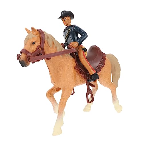 Warmhm 1 Satz Vivid Horse Model für Kinderzimmerdekoration Imitationsfigur Eines Cowboys mit Kreative Dekoration für Rollenspiele und DIY Projekte Sicher und Kinderfreundlich von Warmhm