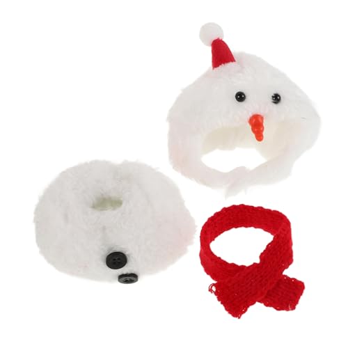 Warmhm 1 Satz Weihnachtsstrampler Hüte Zubehör winzig eisig Mini weihnachtsbasteln Puppenmode kleine Schals zum Basteln Kleine Schneemannschals zum Basteln Plüsch von Warmhm