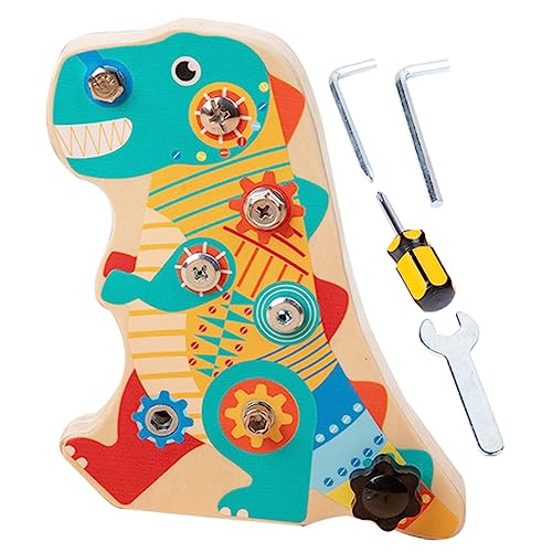 Warmhm 1 Satz Wiederverwendbares Dinosaurier Lernspielzeug für Interaktives DIY Busy Board Fördert Eltern Junge Mädchen Interaktion Sicheres Holzspielzeug für Kreatives Drinnen und von Warmhm