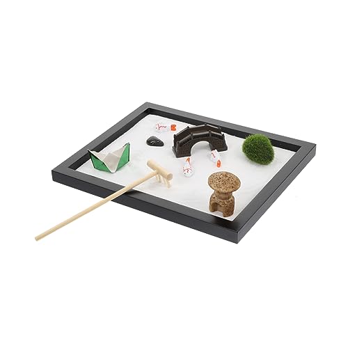 Warmhm 1 Satz Zen Sandkasten Ornament für Schreibtisch Entspannungsdeko aus Resin Meditationshilfe Stressabbau für Büro Zuhause von Warmhm
