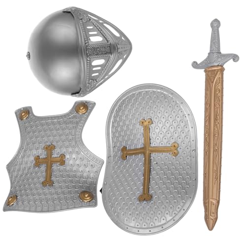 Warmhm 1 Satz gefälschte Schildrüstung mittelalterlicher Schild und Helm Schwerter kostüm Schildrüstung für Spielzeugschildrüstung für Jungen Plastik Warmhm 1 Satz gefälschte Schildrüstung mittelalterlicher Schild und Helm Schwerter kostüm Schildrüstung für Spielzeugschildrüstung für Jungen Plastik von Warmhm