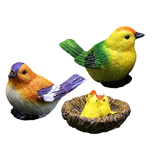 Warmhm 1 Satz künstliches Vogelnest gartendekoration gartendeko rostoptik Vogelattrappen für Baumdekoration Feen Miniatur Miniaturfiguren Mini-Hausverzierung Mini-Vogelnest- Harz von Warmhm