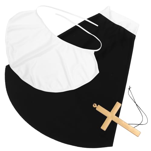 Warmhm 1 Satz pastor dreiteiliger anzug halloween fotohintergrund halloween fotohintergrund halloween Zubehör für Priesterkostüme Priester Kostüm Männer priester kreuz hölzern von Warmhm