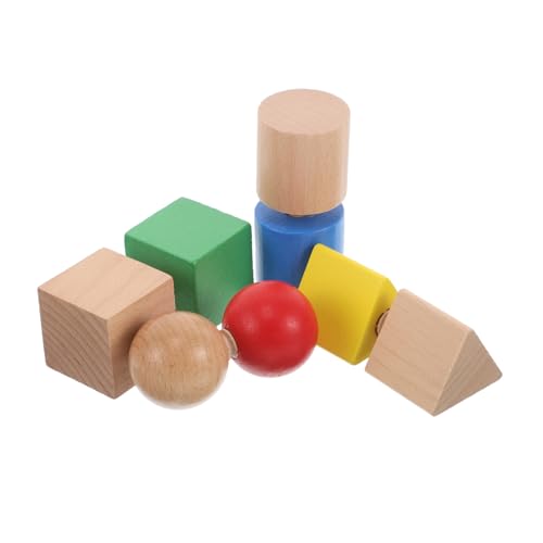Warmhm 1 Satz stapeln holzspielzeug Motorikspielzeug Lernspielzeug schraubendreher Steckpuzzle aus Holz Stapelspielzeug für Babys Stamm Formsortierer von Warmhm