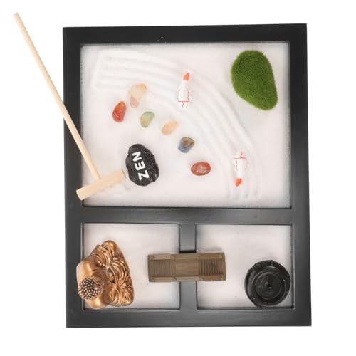 Warmhm 1 Schachtel Desktop Zen Garten mit Buddha Statue Meditationsgarten für Schreibtisch Dekoration für Zuhause und Büro für Zen Garten Warmhm 1 Schachtel Desktop Zen Garten mit Buddha Statue Meditationsgarten für Schreibtisch Dekoration für Zuhause und Büro für Zen Garten von Warmhm