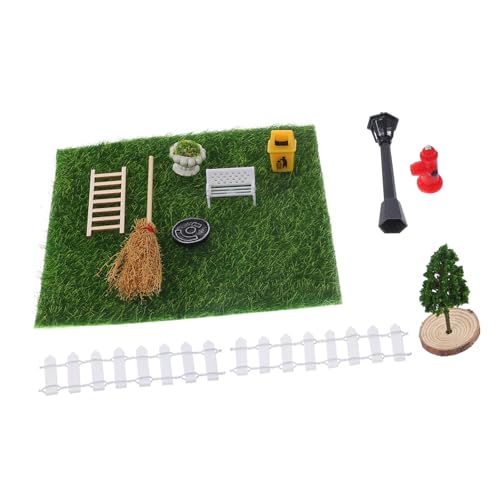 Warmhm 1 Set 112 Puppenhaus Rasen Und Gartendekorationsset Puppenhaus Miniaturzubehör Miniaturmodellbäume Miniaturgrünornamente Minihaus Kleine Szenen Miniaturspielzeug Kunststoff von Warmhm
