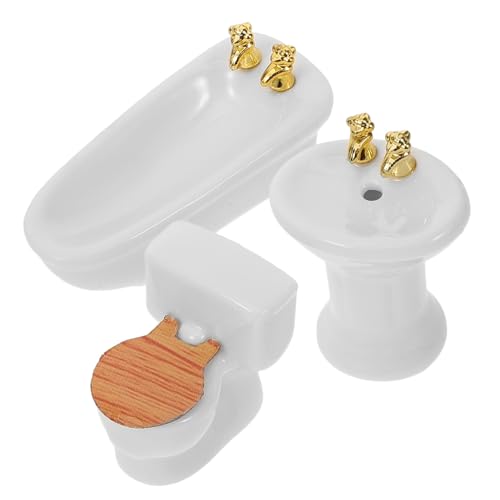 Warmhm 1 Set Badezimmer Set Toiletten Streich Babypuppe Für Badewanne Waschbecken Modernes Mini Duschraum Modell Badezimmermöbel Miniaturmöbel Ornament Mini Haushaltsbedarf von Warmhm