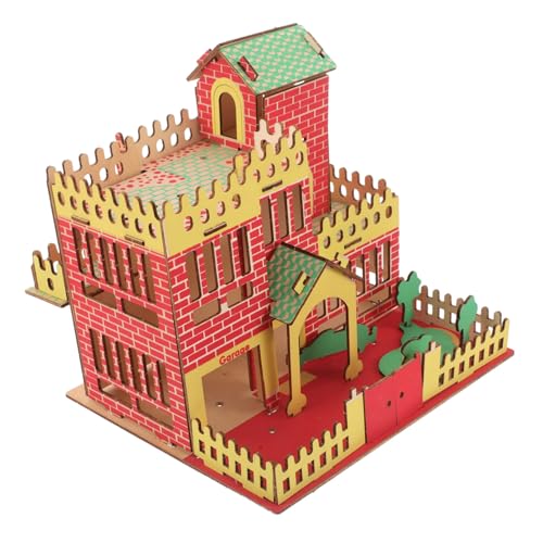 Warmhm 1 Set Dreidimensionales Gebäude Puzzle Mini Häuser Modell Holz Häuser Für Handwerk Gebäude Kit Holz von Warmhm