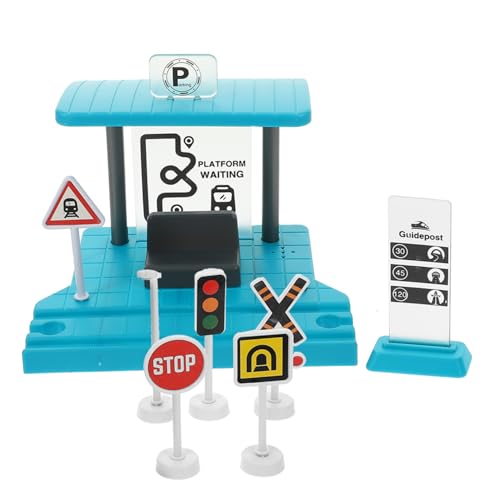 Warmhm 1 Set Eisenbahnschienenspielzeug Spielzeugzug Bahnhof Eisenbahnschienenmodell Simulation Bahnhofsplattform Eisenbahnschienenzubehör Vortäuschen Bahnhofsplattform Kinderspielzeug von Warmhm