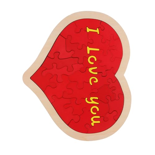 Warmhm 1 Set Liebespuzzle Valentinstagspuzzles Herzförmiges Puzzle EIN Herz Geburtstagsherz Jahrestag Kleine Puzzles Valentinstagsherz Ehemann Rotes Holz von Warmhm