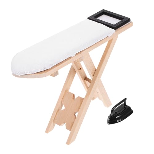 Warmhm 2-teiliges Mini-bügeltisch-Set Für Puppenhaus Realistisches Bügeleisen-stationsspielzeug Für Jungen Und Mädchen von Warmhm