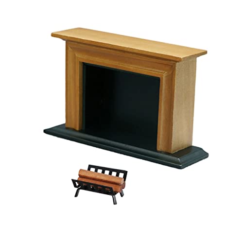 Warmhm 1 Set Mini Kamin Pile Kamin Modell Micro Szene Modell Puppe Kamin Micro Szene Kamin Möbel Modell Holz von Warmhm