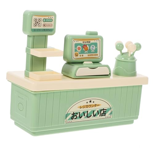 Warmhm 1 Set Mini Kassierer Mini Kassierer Registrierkasse Für Supermarkt Kassierer Pädagogisches Spielhaus Requisite Grüner Kunststoff von Warmhm