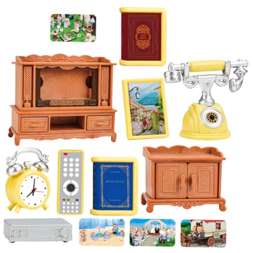Warmhm 1 Set Möbel Modell Für Puppe Kunststoff Puppe Kinderwagen Puppe Liefert Orange Miniatur Tv von Warmhm