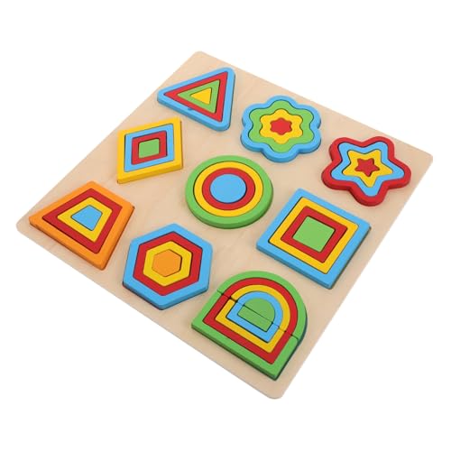 Warmhm 1 Set Montessori Toy Hölzernform Puzzle Farbanpassung Sortierbrett Frühes Lernen Bildungsspielzeug Für Vorschule Kleinkind Baby von Warmhm