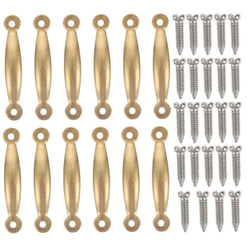 Warmhm 1 Set Puppenhausgriffe Mini Möbelgriffe Puppenhaus Schubladenknöpfe Miniatur Türgriffe Puppenhaus Schubladengriffe Miniatur Türgriffe Heimpuppenhäuser Goldenes Metall von Warmhm