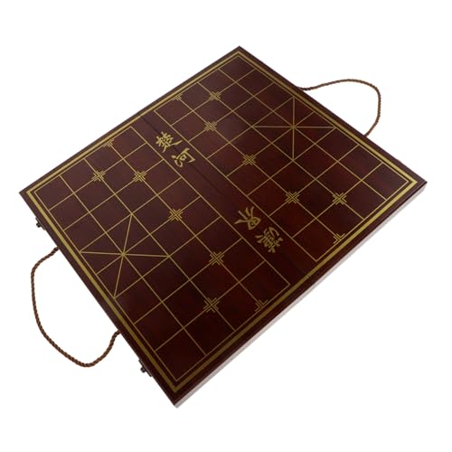 Warmhm 1 Set Schachbox Halma Vintage Chinesisches Schach Reisespiel Schachbrett Reiseschach Xiangqi Hellbraun Holz von Warmhm