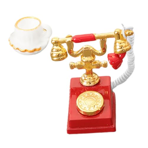 Warmhm 1 Set Simuliertes Retro Telefon Requisitentelefon Puppen Vintage Telefon Puppenhaus Retro Telefon Mini Telefon Für Puppen Miniatur Puppentelefon Puppenhaus Miniatur Zubehör von Warmhm