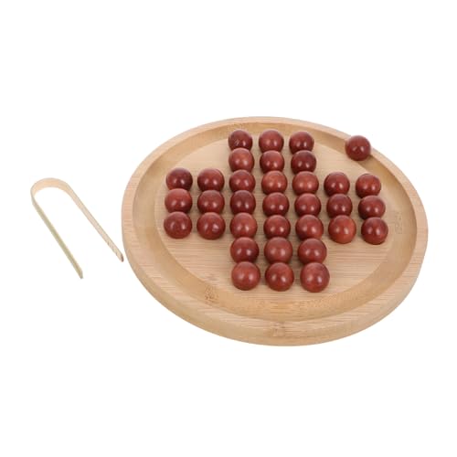 Warmhm 1 Set Tischspiel Schach Reisespiel Brettspiele Für Einen Spieler Einzelspieler Schach Peg Solilaire Spiel Bambus von Warmhm