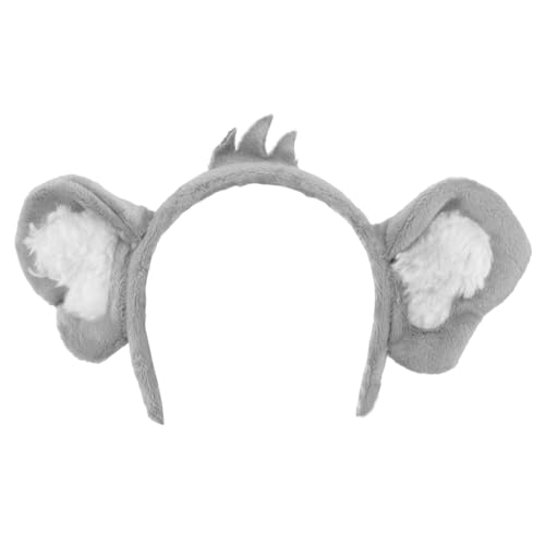 Warmhm 1 Stück Koala-stirnband Koalakostüm Für Koala-haarband Tier-dschungel-stirnbänder Koala-kostüm Clip-koala Koala-pelzohren-stirnband Koala-haarspange Polyester Light Grey von Warmhm
