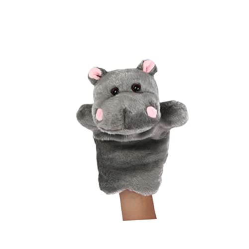 Warmhm 1 Stück Plüsch Hippo Handpuppe für Geschichtenerzähler Interaktives für Eltern Junge Mädchen Rollenspiele Fördert Kreativität und Kommunikationsfähigkeiten Dunkelgrau von Warmhm