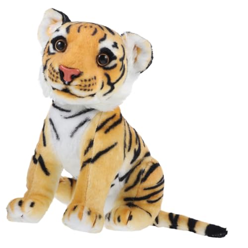 Warmhm 1 Stück Plüschtier Tiger-Puppen- Ausgestopft Puppendekor Plüschspielzeug Babygeschenke Plüschfigur Stofftier-plüschpuppe Kind Plüsch Stofftier Pp Baumwolle Yellow von Warmhm