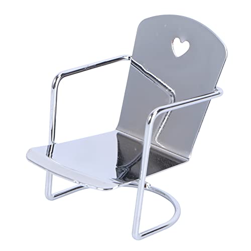 Warmhm 1 Stück Puppenhaus Eisens Tuhl Mini Retro -möbel Vintage-Dekoration Für Zu Hause Puppenstubenmöbel Simulationsstuhl Stuhlmodell Simulierter Stuhl Silver Eisenblech von Warmhm