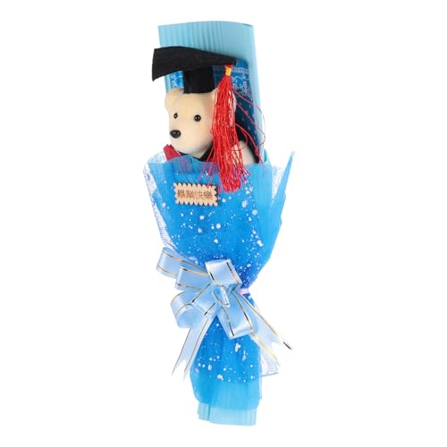 Warmhm 1 Stück Strauß Abschlussbouquet Plüschtier tragen Party plastikenten plasure Decor schwimmblase Abschlussdekoration Abschlussgeschenke für Klassenkameraden dekoringe Stoff Blue von Warmhm