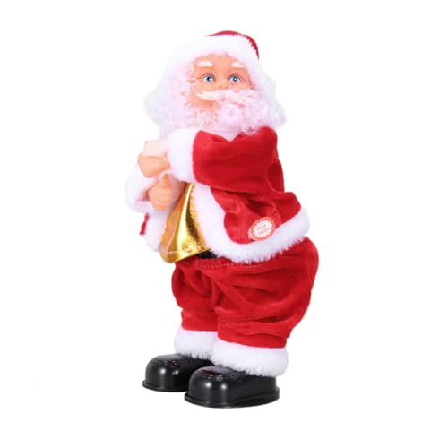 Warmhm 1 Stück Tanzender Weihnachtsmann Musik Elektronisches Deko Element für Weihnachten ohne Batterie für Festliche Innendekoration von Warmhm