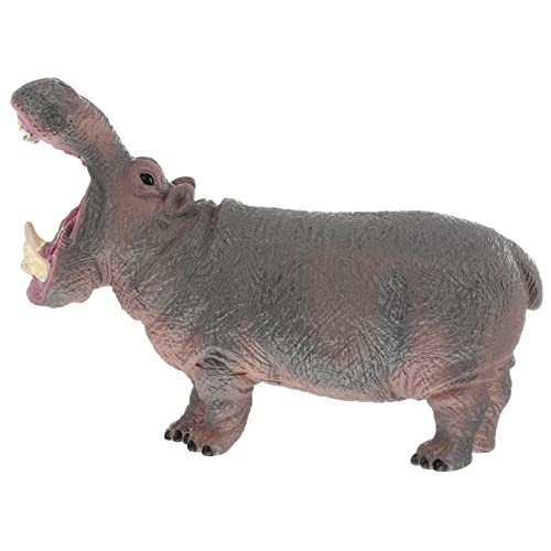 Warmhm 1 Stück simulierte Tiere Toys zabawki stymulujące rozwój Tiermodelle kinderknallzeug spielsachen Nilpferd-Tierfiguren Nilpferd-Modell Tier-Nilpferd-Figur Vinyl Brown von Warmhm