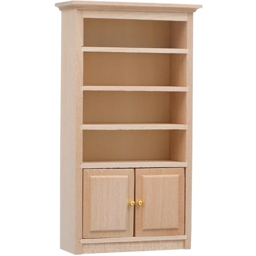 Warmhm 1:12 Miniatur-Holzschrank Unfertig – DIY-Puppenhaus-Bücherregal Mit Funktionalen Türen Und Goldenen Griffen Warmhm 1:12 Miniatur-Holzschrank Unfertig – DIY-Puppenhaus-Bücherregal Mit Funktionalen Türen Und Goldenen Griffen von Warmhm