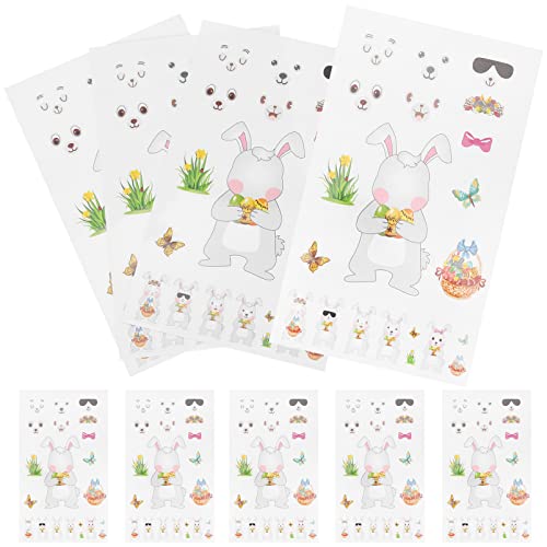 Warmhm 10 Bögen Osteraufkleber Dekoration Geschenkaufkleber Für Multifunktionale Aufkleber Partyaufkleber Kaninchenaufkleber Aufkleber Zum Basteln Fensteraufkleber Kinderzimmer von Warmhm