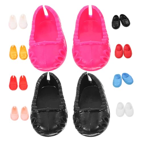 Warmhm 10 Paare Schuhe Mini winzig Puppe Anziehschuhe Spielzeughausschuhe Schuhspielzeug Spielzeugschuhe Kleiner Schuhschmuck Plastik von Warmhm