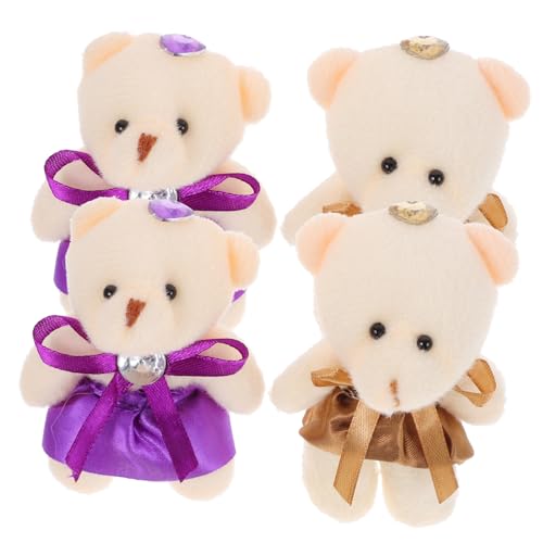 Warmhm 10 Stück Bärenpuppe Mini Tiere Weiche Kleine Puppe Hängend Figur Ausgestopft Tasche Trägt Masse Knuddelig Plüsch Schlüsselanhänger Partydekorationen Baumschmuck Tuch von Warmhm