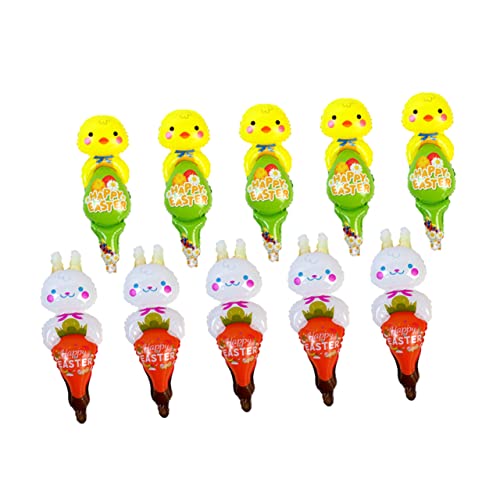Warmhm 10 Stück Ballon Aufblasbarer -Party-Stick Aufblasbares Osterspielzeug Party aufblasbare Stöcke kluppe kiddibuzz schlüpfeier aufblasbares aufblasbare Stabstütze Sport von Warmhm