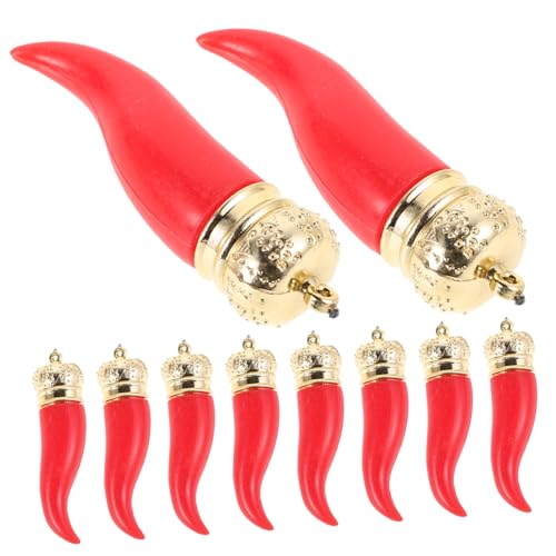 Warmhm 10 Stück Chili Pfeffer Charm Gemüse Anhänger Pfeffer Charm Verzierung Simuliertes Pfeffer Modell Lebensechte Pfeffer Charms Pfeffer Girlanden Anhänger Pfeffer Strang Charm von Warmhm