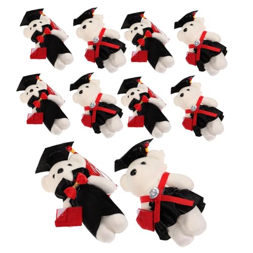 Warmhm 10 Stück Dr. Bärenpuppe Abschlussgeschenke Für Sie Blumenstraußverzierungen Tragen Bärenpuppen Kleine Bärenpuppe Abschlussbär Schmücken Bären Mit Abschlussmotiv Abschluss Bär Vlies von Warmhm