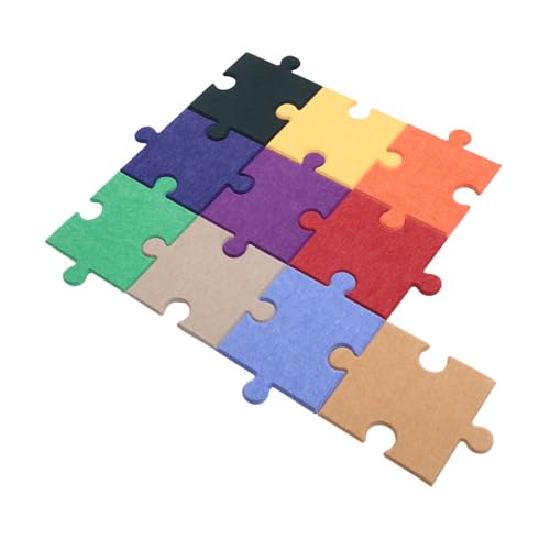 Warmhm 10 Stück Filzplatte Wandpolster Für Kinderzimmer Badezimmer-wandaufkleber Dekorative Korkplatten Selbstklebende Pinnwand Wandpolsterung Für Kinderspielzimmer Puzzle-Brett Polyester von Warmhm