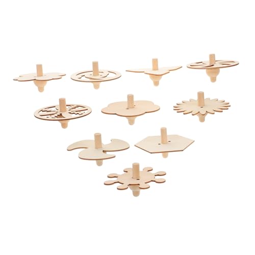 Warmhm 10 Stück Hölzerner Kreisel Unfertige Kreisel Basteln DIY Unfertige Oberteile Rotierendes Gyroskop- -spinnspielzeug Kleine Kreiselspielzeuge Holz von Warmhm
