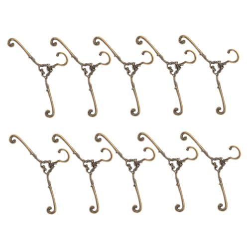 Warmhm 10 Stück Kleiderständer für Puppen Kleidung Aufhänger Miniatur Mädchen Prinzessin Puppengarderobe Kleiderbügel zarte kleine Kleiderbügel Legierung Golden von Warmhm