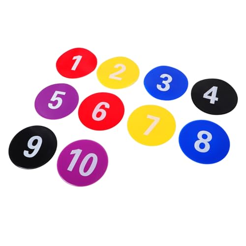 Warmhm 10 Stück Logo-Matte Basketball-punktmarkierungen Bodenpunkte Für Das Fitnessstudio Teppich Punkte Nummernmarkierungen Teppichflecken Für Das Klassenzimmer Der Stehplätze TPE von Warmhm