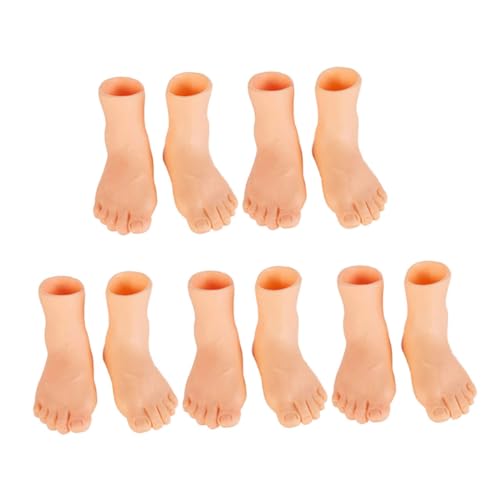 Warmhm 10 Stück Lustige Katzen-Mini-Fingerpuppe für den linken Fuß und den rechten Zeh Katzen Finger Katzeninteraktion Handfingerpuppen Handpuppe Vinyl Beige von Warmhm
