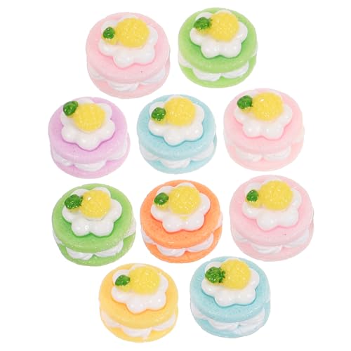 Warmhm 10 Stück Makronen Keks Macarons vorgeben realistisches Essen Künstliches Essen realistischer Kuchen Kuchen-Modell gefälschter Nachtisch gefälschtes Essen Mini-Kuchen Harz von Warmhm