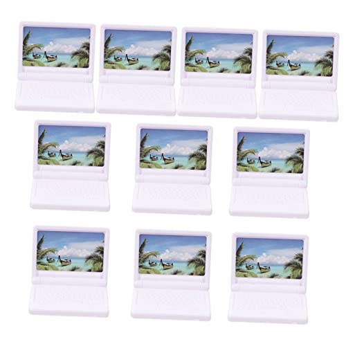 Warmhm 10 Stück Mini-Computer Tiny pc Micro pc Mini Computer Mini notizbuch Mini laptops Mini-Laptop-Dekore Mini-Notebook-Computer kleine Hausdekoration kleines Hauszubehör Plastik Weiß von Warmhm