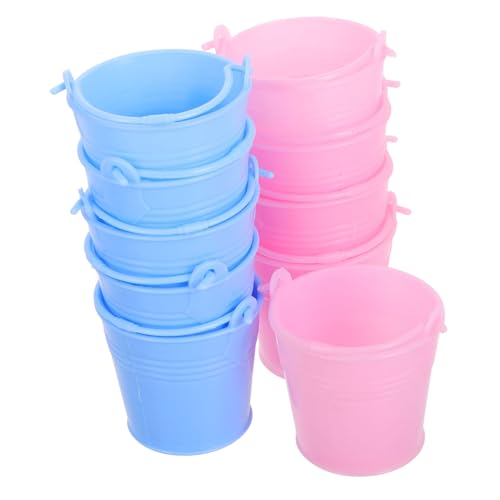 Warmhm 10 Stück Mini-Eimer Mini-puppenhauszubehör Puppenhaus Mini-tablett Puppenstubenmöbel Puppenhaus-miniaturen Puppenhausminiaturen Zubehör Für Puppenhäuser Eimer Für Plastik von Warmhm