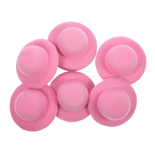 Warmhm 10 Stück Mini Goofy Puppen Kleine Strohhüte Basteln Kleiner Zylinder Minihüte Mini Weihnachtsschmuck Puppenhut Kleine Puppe Mini Zylinder Mini Enten Mini Figur Rosa von Warmhm